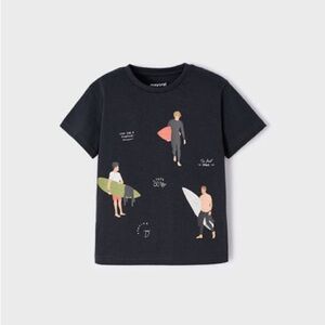 Size 5 Boys Mayoral Charcoal Surf Adventure Tee
